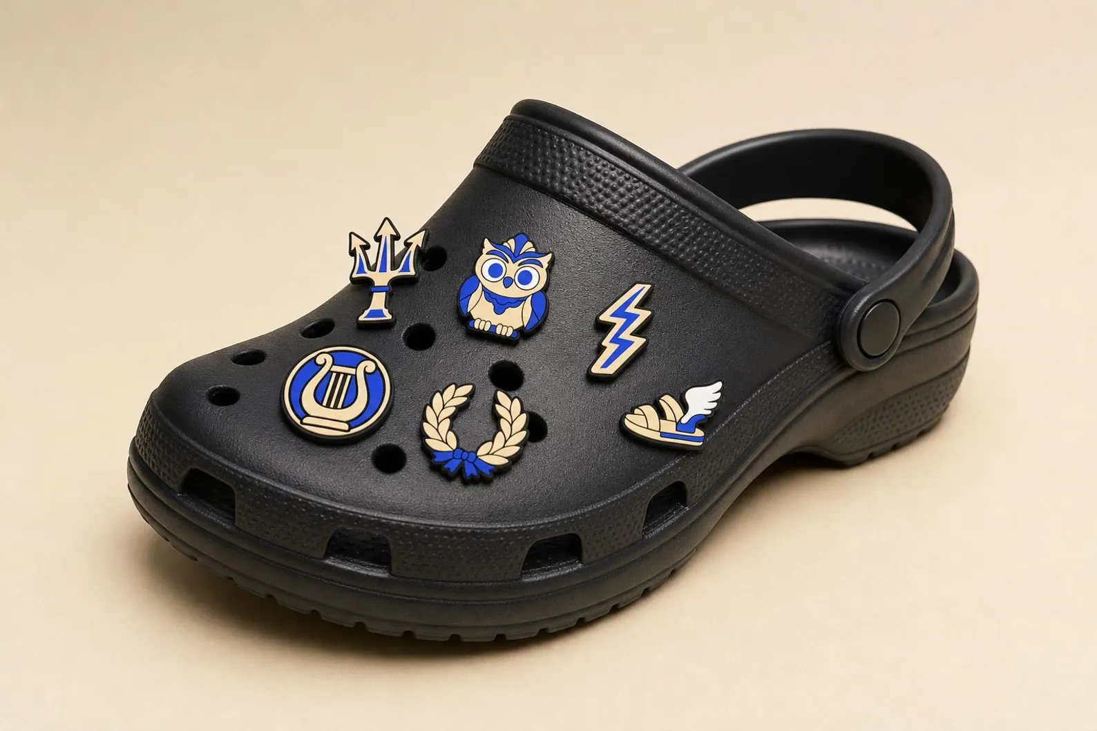 Greek Mythology Shoe Charms, Set of 6 - Symbols of Olympus