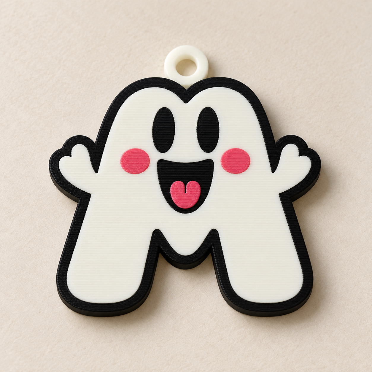 Glow-in-the-Dark Ghost Initial Keyring