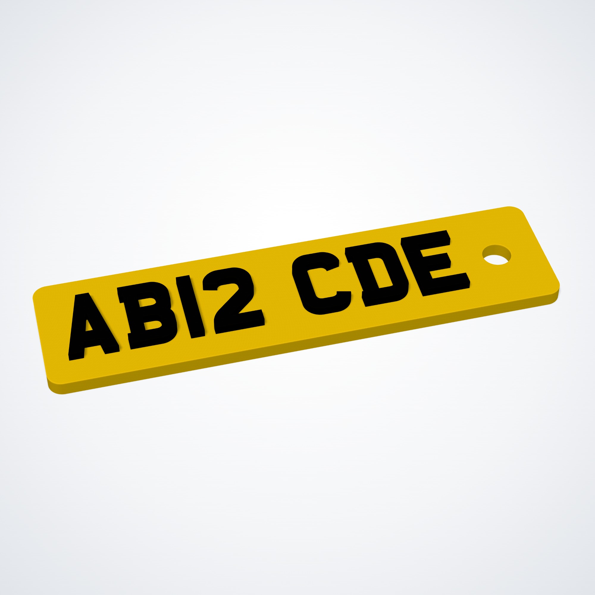Personalised number plate keyring