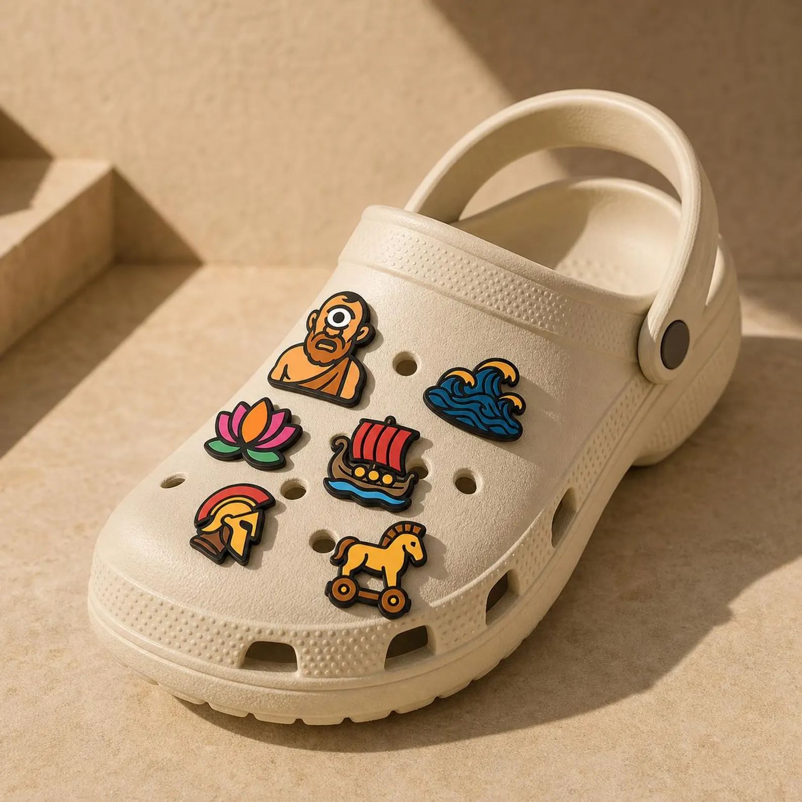 The Odyssey Clog Shoe Charms Set of 6 – Greek Mythology Shoe Accessories