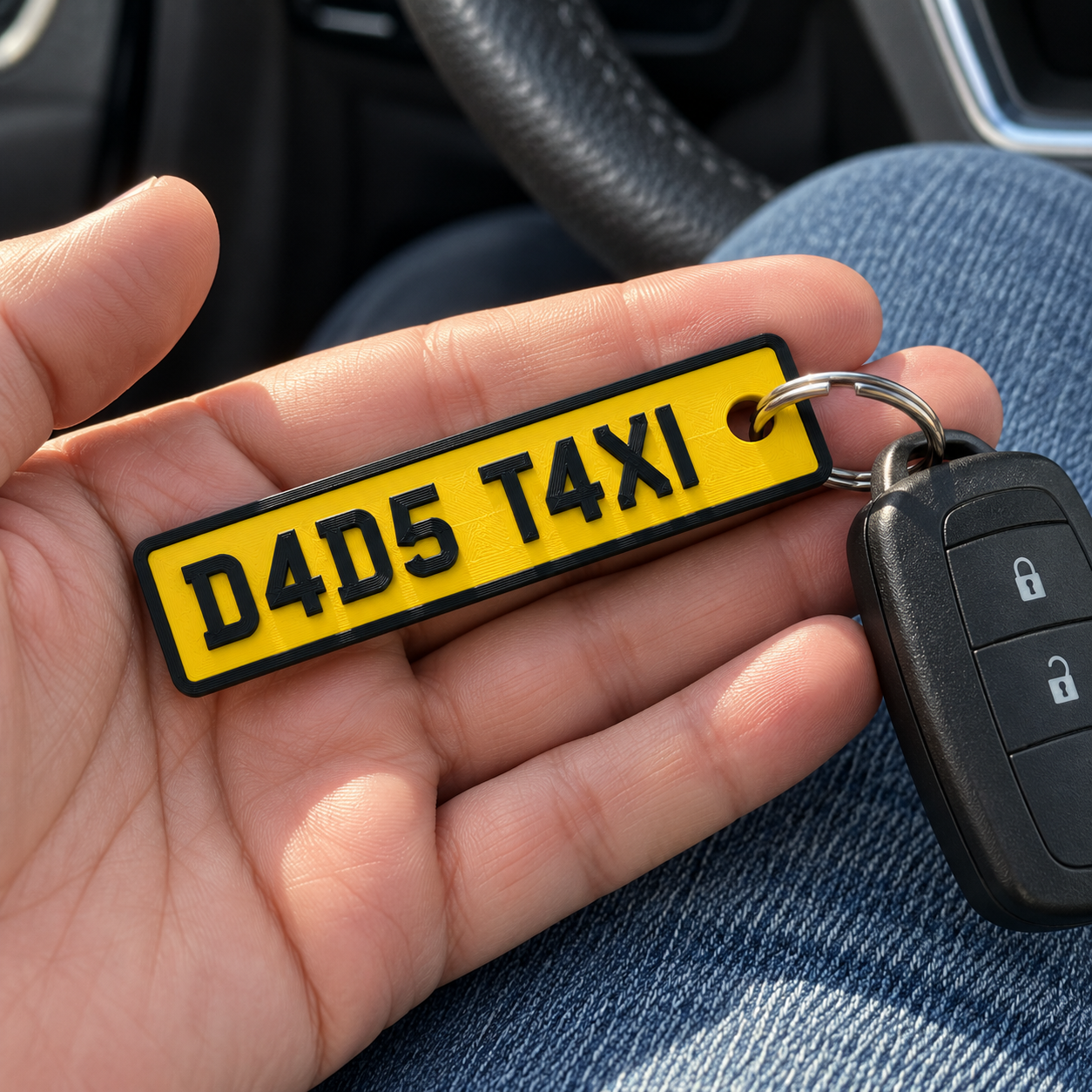 Dad’s Taxi Number Plate Keyring — picture 1
