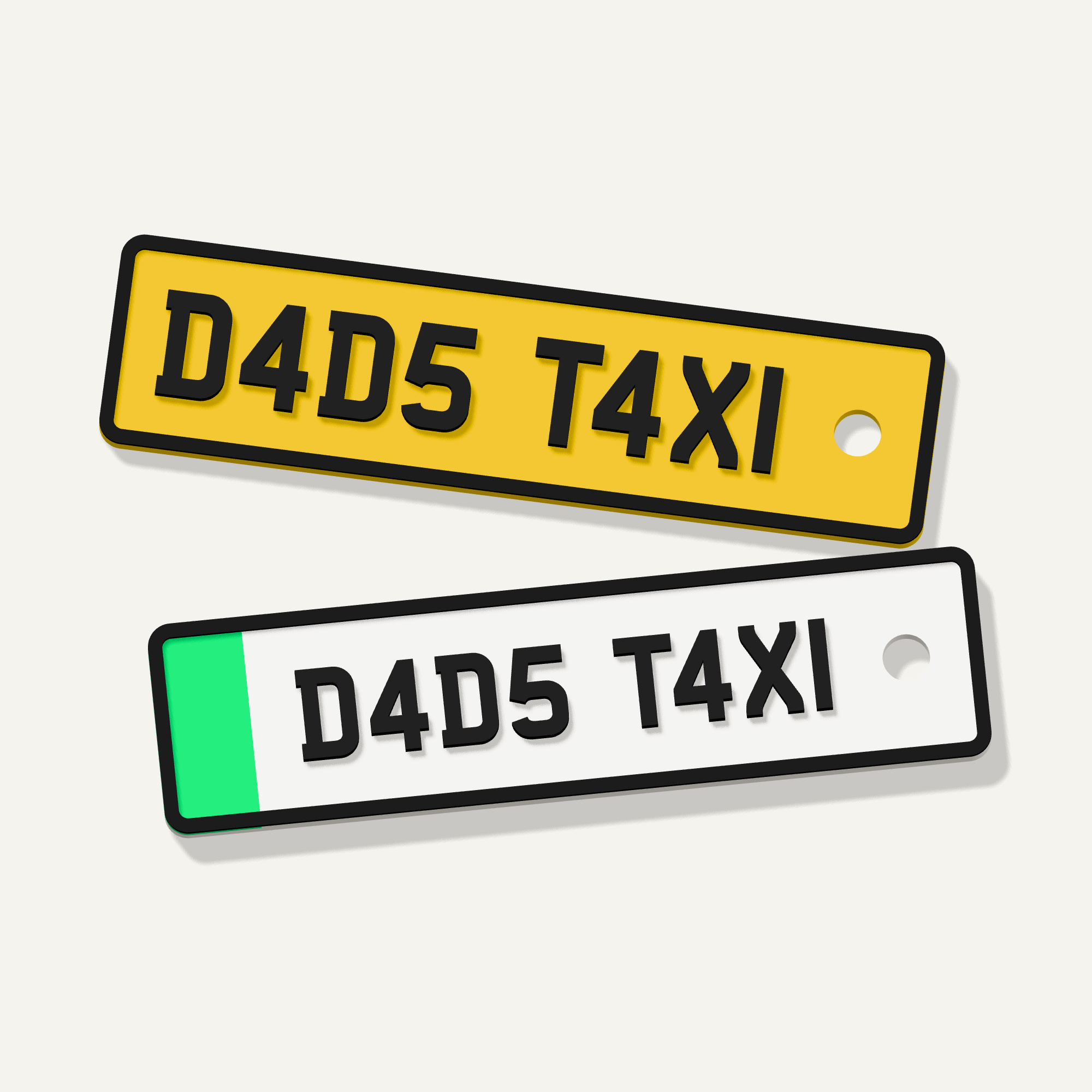 Dad’s Taxi Number Plate Keyring — picture 2