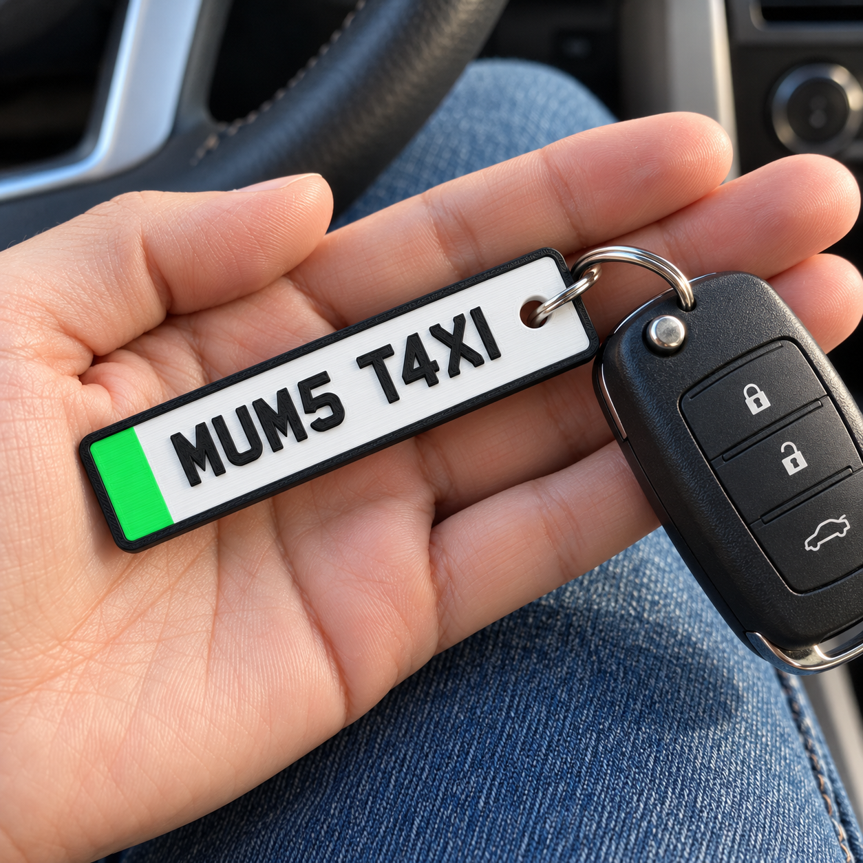 Mum’s Taxi Number Plate Keyring — picture 1