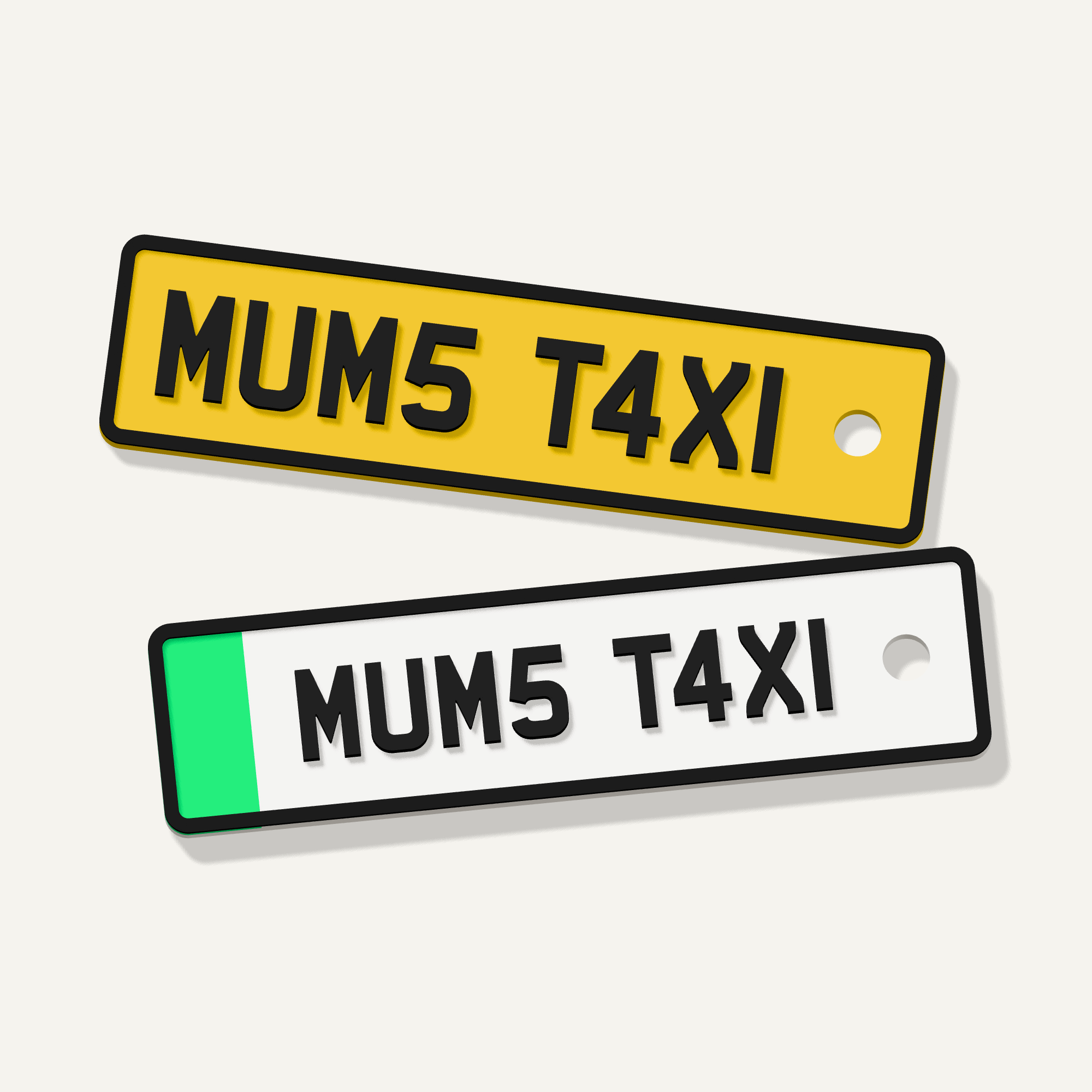 Mum’s Taxi Number Plate Keyring — picture 2