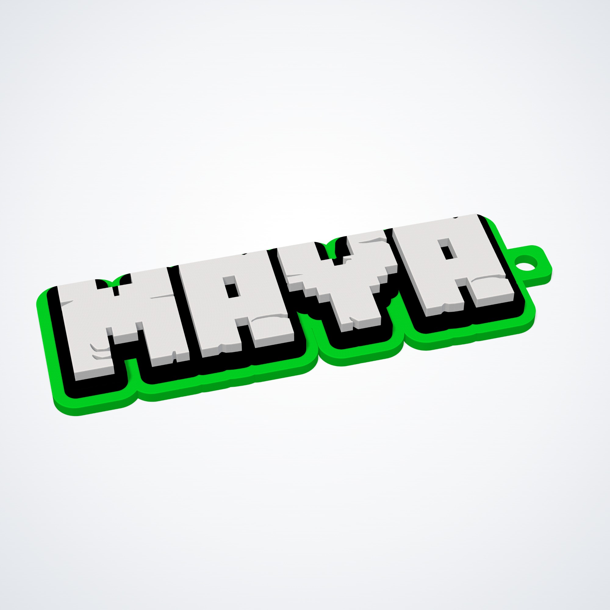 Pixel block name keyring